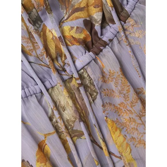 Ted Baker Floral Tie Front Blouse in Lilac Size 3 (US 8) - Picture 3 of 11